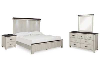 Darborn California King Panel Bed with Mirrored Dresser and Nightstand,Signature Design By Ashley