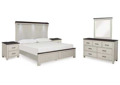 Darborn California King Panel Bed with Mirrored Dresser and 2 Nightstands,Signature Design By Ashley