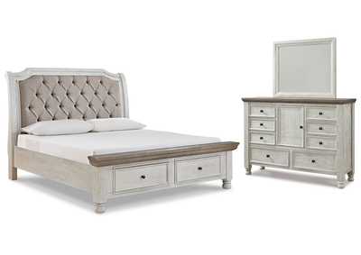 Havalance King Sleigh Bed with Storage, Dresser and Mirror,Millennium
