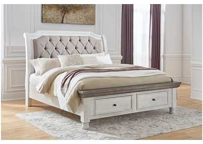 Havalance California King Sleigh Bed with Storage, Dresser and Mirror,Millennium
