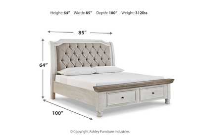 Havalance King Sleigh Bed with Storage with Mirrored Dresser and Chest,Millennium
