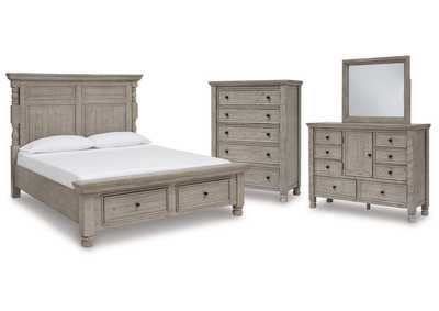 Image for Harrastone Queen Panel Bed with Mirrored Dresser and Chest