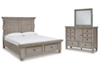 Image for Harrastone King Panel Bed, Dresser and Mirror
