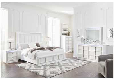 Chalanna Queen Upholstered Storage Bed with Mirrored Dresser,Signature Design By Ashley