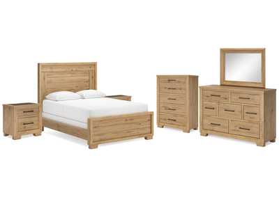 Galliden Queen Panel Bed with Mirrored Dresser, Chest and 2 Nightstands,Signature Design By Ashley