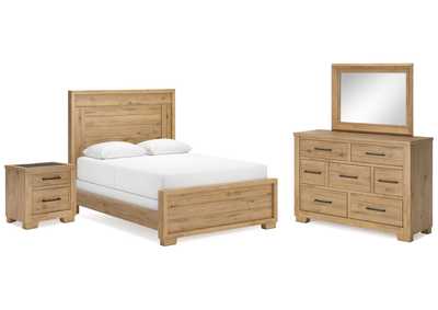 Galliden Queen Panel Bed with Mirrored Dresser and Nightstand,Signature Design By Ashley