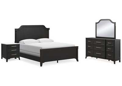 Image for Welltern California King Panel Bed with Mirrored Dresser and Nightstand