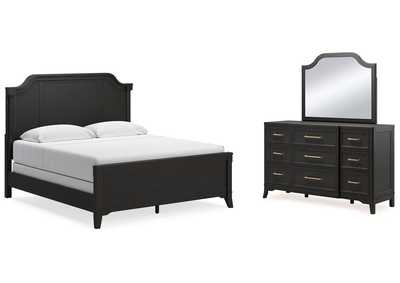 Image for Welltern California King Panel Bed with Mirrored Dresser