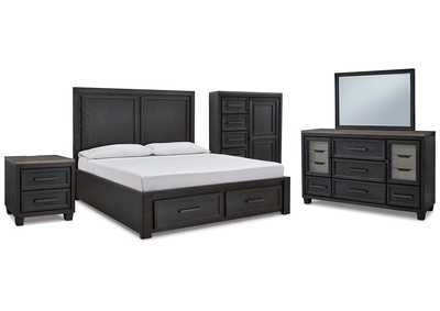 Foyland Queen Panel Storage Bed with Mirrored Dresser, Chest and Nightstand,Signature Design By Ashley