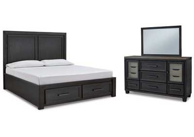 Image for Foyland California King Panel Storage Bed, Dresser and Mirror