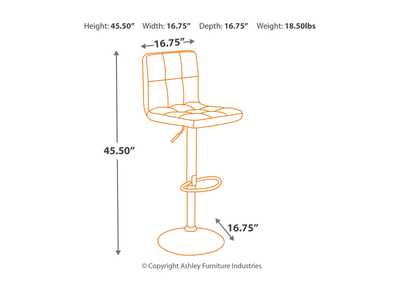 Bellatier Adjustable Height Bar Stool (Set of 2),Signature Design By Ashley