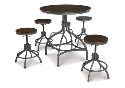 Image for Odium Counter Height Dining Table and Bar Stools (Set of 5)