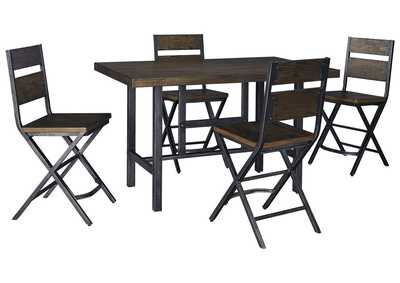 Kavara Counter Height Dining Table with 4 Barstools,Signature Design By Ashley