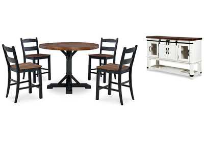 Image for Valebeck Counter Height Dining Table and 4 Barstools with Storage