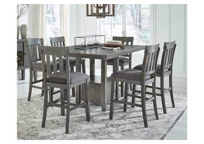 Hallanden Counter Height Dining Table and 6 Barstools,Signature Design By Ashley