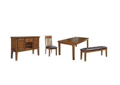 Ralene Dining Table with 4 Chairs, Bench and Server,Signature Design By Ashley