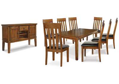 Ralene Dining Table and 8 Chairs with Storage Set,Signature Design By Ashley