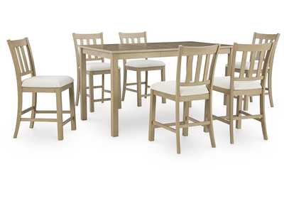 Image for Calmoro Counter Height Dining Table and 6 Barstools