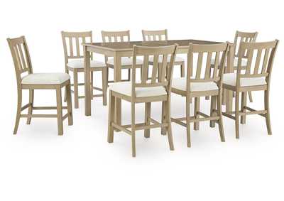 Image for Calmoro Counter Height Dining Table and 8 Barstools