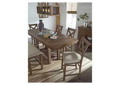 Moriville Counter Height Dining Table and 4 Barstools with Storage,Signature Design By Ashley
