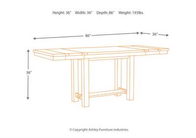 Moriville Counter Height Dining Table and 4 Barstools with Storage,Signature Design By Ashley