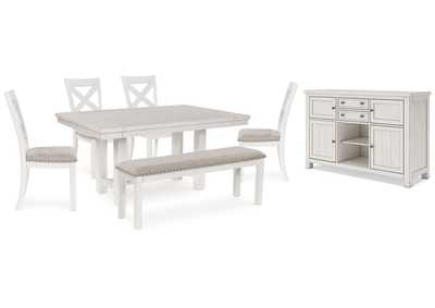 Robbinsdale Dining Table and 4 Chairs and Bench with Storage,Signature Design By Ashley