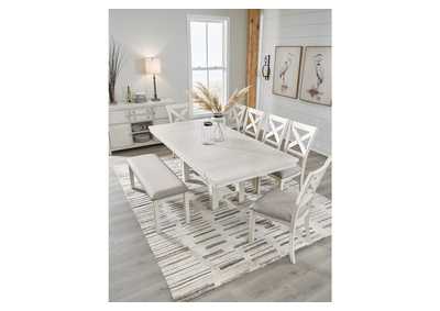 Robbinsdale Dining Table and 6 Chairs and Bench with Storage,Signature Design By Ashley