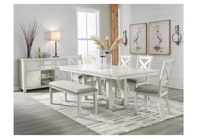 Robbinsdale Dining Table and 4 Chairs and Bench with Storage,Signature Design By Ashley