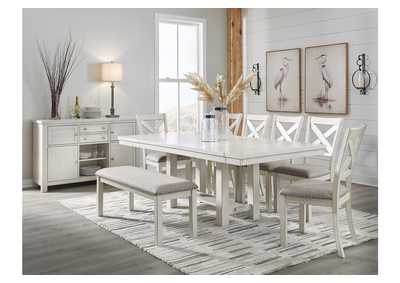 Robbinsdale Dining Table and 6 Chairs and Bench with Storage,Signature Design By Ashley