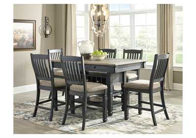 Tyler Creek Counter Height Dining Table and 6 Barstools,Signature Design By Ashley