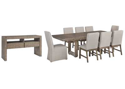 Langford Dining Table and 8 Chairs with Storage,Millennium