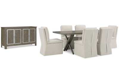 Krystanza Dining Table and 6 Chairs with Storage,Millennium