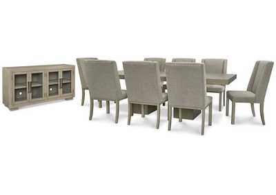 Fawnburg Dining Table and 8 Chairs with Storage,Millennium