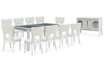 Chalanna Dining Table and 10 Chairs with Storage,Signature Design By Ashley