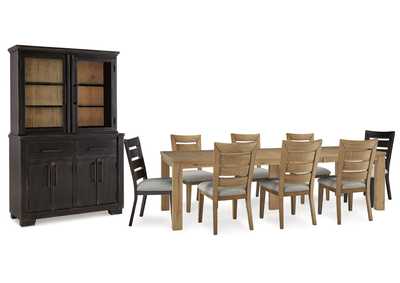 Galliden Dining Table and 8 Chairs with Storage,Signature Design By Ashley