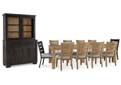 Galliden Dining Table and 10 Chairs with Storage,Signature Design By Ashley