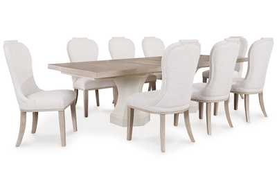 Jorlaina Dining Table and 8 Chairs