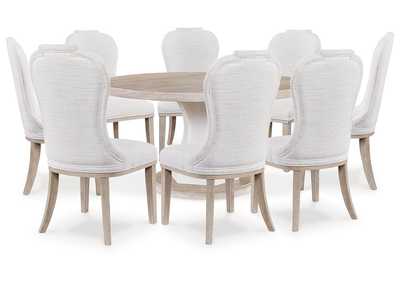 Jorlaina Dining Table and 8 Chairs