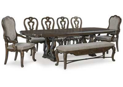 Maylee Dining Table and 6 Chairs and Bench,Signature Design By Ashley