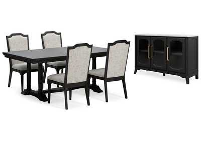 Welltern Dining Table and 4 Chairs with Storage