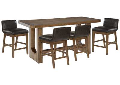 Cabalynn Counter Height Dining Table and 4 Barstools,Signature Design By Ashley