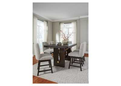 Burkhaus Counter Height Dining Table and 6 Barstools,Signature Design By Ashley