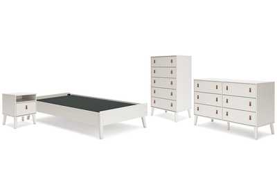 Aprilyn Twin Platform Bed with Dresser, Chest and Nightstand