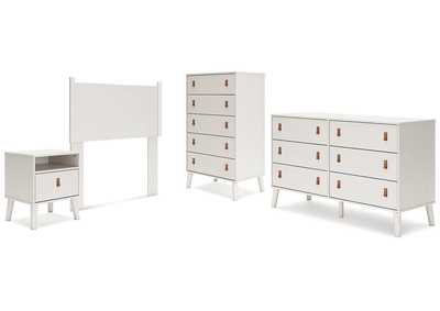 Aprilyn Twin Panel Headboard with Dresser, Chest and Nightstand