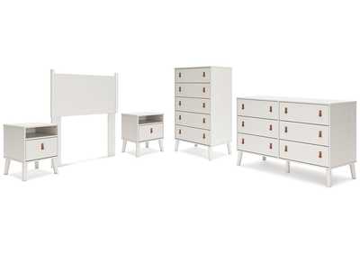 Image for Aprilyn Twin Panel Headboard with Dresser, Chest and 2 Nightstands