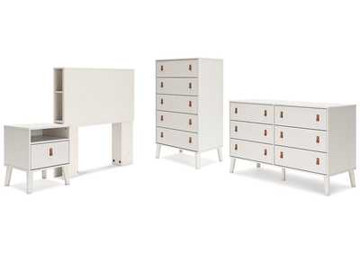 Image for Aprilyn Twin Bookcase Headboard with Dresser, Chest and Nightstand