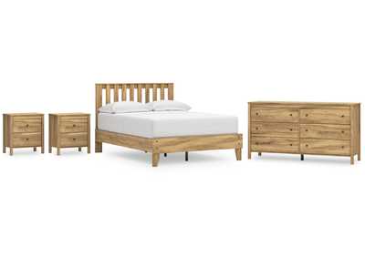 Bermacy Full Platform Panel Bed with Dresser and 2 Nightstands,Signature Design By Ashley