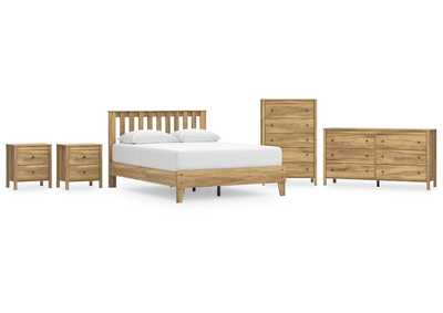 Bermacy Queen Platform Panel Bed with Dresser, Chest and 2 Nightstands,Signature Design By Ashley