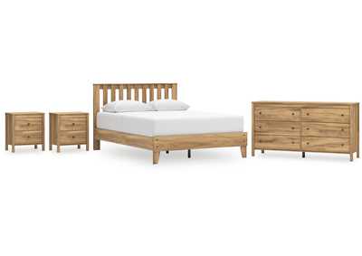 Bermacy Queen Platform Panel Bed with Dresser and 2 Nightstands,Signature Design By Ashley