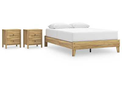 Bermacy Queen Platform Bed with 2 Nightstands,Signature Design By Ashley